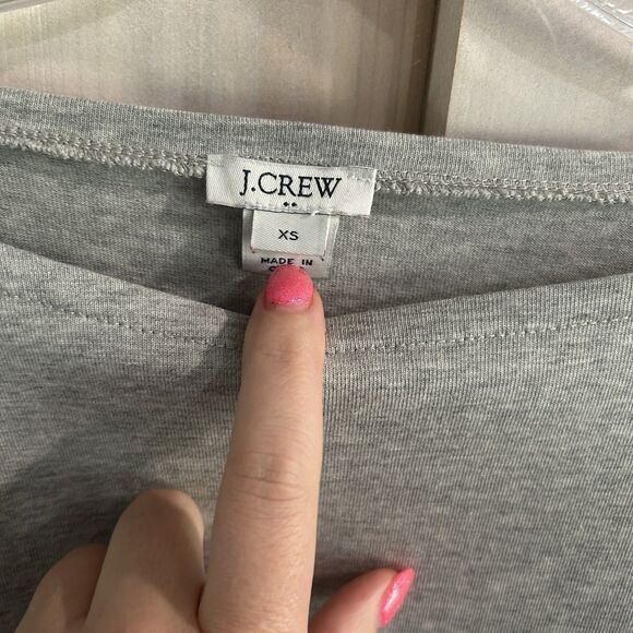 J Crew Womens Crew Neck Long Sleeve XS Gray Mixed Media Preppy 100% Cotton - Picture 2 of 10